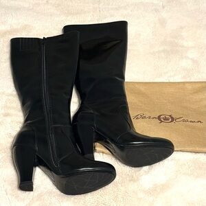 Born Crown 🖤 Addison Black Patent Leather High Heel Witchy Boots 🖤  6 NEW